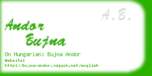 andor bujna business card
